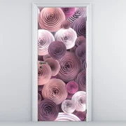 Fototapeta na dvere - Abstraktný motív kvetov ruží (95x205cm)