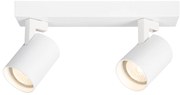 Bodové svietidlo Volf, 2x biele kovové tienidlo, w