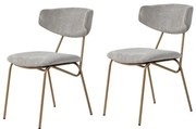 Súprava jedálenských stoličiek Nancy Grey and Gold, 2 ks