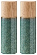 Zelená keramická sada mlynčekov na korenie a soľ 2 ks Gastro Green – Bitz