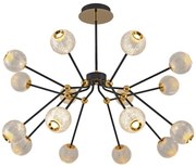 LED luster na tyči GELA 16xLED/5W/230V 3000K čierna/zlatá