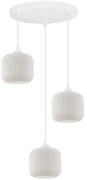 Závesné svietidlo Riffle, 3x biele sklenené tienidlo, w, o