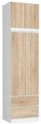 Skriňa s nadstavcom S 60 cm 2D 2SZ CLP biela / sonoma
