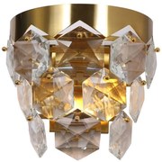 Krištáľové nástenné svietidlo GRACE 2xE14/40W/230V zlatá