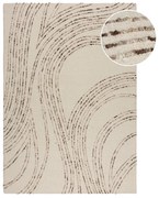 Hnedý/krémovobiely vlnený koberec 200x290 cm Abstract Swirl – Flair Rugs