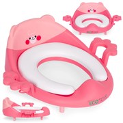 WC sedátko pre deti, rúčky, mäkký vankúšik, ružový ECOTOYS