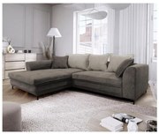 Rozkladacia rohová sedacia súprava s úložným priestorom v tvare L LAGOA ľavá taupe/šedá