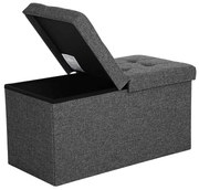 Taburet s odklápacím vekom OTTOMAN 76x38 cm, tmavosivý