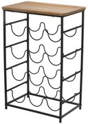 STOJAN NA VÍNO DEBRA 60X26X40 CM ČIERNA/HNEDÁ