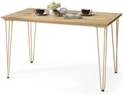 HAIRPIN dub artisan / béžová, loftový stôl do kuchyne, jedálne a obývacej izby