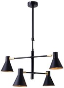 Candellux Čierno-zlatý závesný luster Less pre žiarovku 4x E14 34-72689