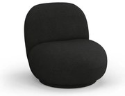 Čierne kreslo z textílie buklé Chuck – Micadoni Home