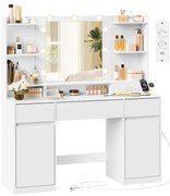 Toaletný stolík so zrkadlom a LED osvetlením RDT142WB02