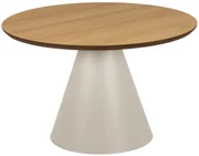 BOSCO Prírodný dub / béžová noha (Kašmír) – OKRÚHLY KÁVOVÝ STOLÍK 65 cm, KONFERENČNÝ STOLÍK DO OBÝVAČKY, DYHA