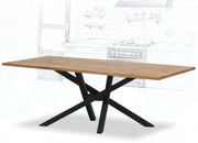 Wooded Jídelní stůl Victoria z masivu DUB Velikost stolu: 190 x 90 cm, Hrana stolu: Rovná, Barva kovu: Černá