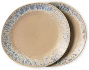 2ks béžový dezertný tanier 70s bark - Ø 22*2cm