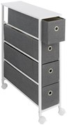 Bielo-sivý pojazdný regál 20x79 cm - Maximex