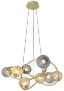 Wofi 7015-804 - LED Luster na lanku METZ 8xG9/3,5W/230V zlatá/šedá