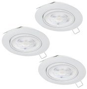 Eglo 901756 - SADA 3x LED Podhľadové svietidlo FAVAZZINA 1xGU10/4W/230V biela