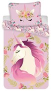 Jerry Fabrics Detské bavlnené obliečky Unicorn flowers, 140 x 200 cm, 70 x 90 cm