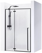 Rea Fargo Black, 1-krídlové sprchové dvere 110 x 195 cm, 6mm číre sklo, čierny profil, REA-K6325