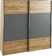 Skriňa s posúvacími dverami, dub artisan/grafit, GABRIELA NEW