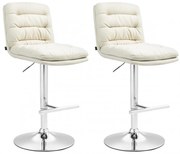 2x Barová stoličkaDamar - látka, chróm rám - krémová