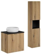 Koupelnová sestava Nova Oak Wiki se skříňkami a umyvadlem 60 cm černá/dub evoke