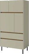 Vysoká komoda Lucky,eukalyptovo zelená/baltský dub%