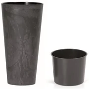 Kvetináč TUBUS SLIM BETON EFFECT s vložkou 30 cm,antracit, 30 cm