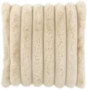 Béžový plyšový mäkučký rebrovaný vankúš Soft Gio - 45*45 cm