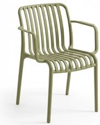 Plastová stolička TREGO s područkami, zelená