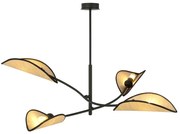 Luster na tyči LOTUS 4xE14/10W/230V čierna/béžová