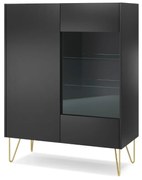 VITRÍNA EDEN ČIERNOŠEDÁ + MRAMOR 97 cm