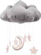 Dekoratívny obláčik šedá s ružovou 26x37x44cm