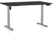 Výškovo nastaviteľný stôl OfficeTech B, 120 x 80 cm, sivá podnož, čierna