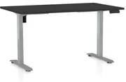 Výškovo nastaviteľný stôl OfficeTech B, 120 x 80 cm, sivá podnož, čierna