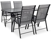 Noela Záhradný jedálenský set Porto 140 cm + 4x kovová stolička Solano