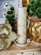 Krémový antik kovový svietnik Lace edge - Ø 9*3cm