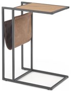 Halmar Odkladací stolík COMPACT 65x47 cm čierna/hnedá HA0026