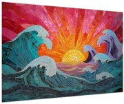 Obraz - Mozaika vĺn (90x60 cm)