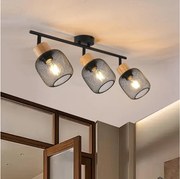Brilagi - Bodové svietidlo BASKLITE 3xE27/15W/230V drevo/čierna