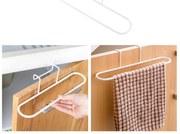 CONFORTIME Závesný držiak na utierky alebo uteráky, na dvierka, biely kov 26x7