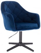 LuxuryForm DESIGN Kreslo ANDORA VELUR na čiernom kríži - modré