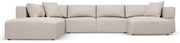 Béžová rohová pohovka do "U", ľavý roh Esther - Milo Casa