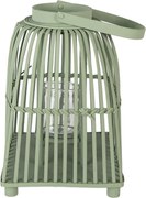 Zelený ratanový lampáš Simmy L - 24*24*36 cm