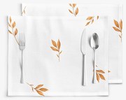 Goldea prestieranie na stôl 100% bavlnené plátno - hnedé jesenné lístky - sada 2ks 30 x 40 cm