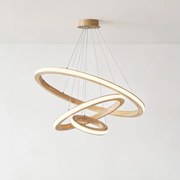 Brilagi - LED závesný drevený luster UMEA WOOD na lane LED/45W/230V, priemer 60 cm