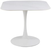 Jídelní stůl MALTA 90 cm bílý mramor