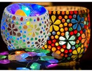 Mozaiková LED lampa gemstones - svietnik KEG KVETY JOY